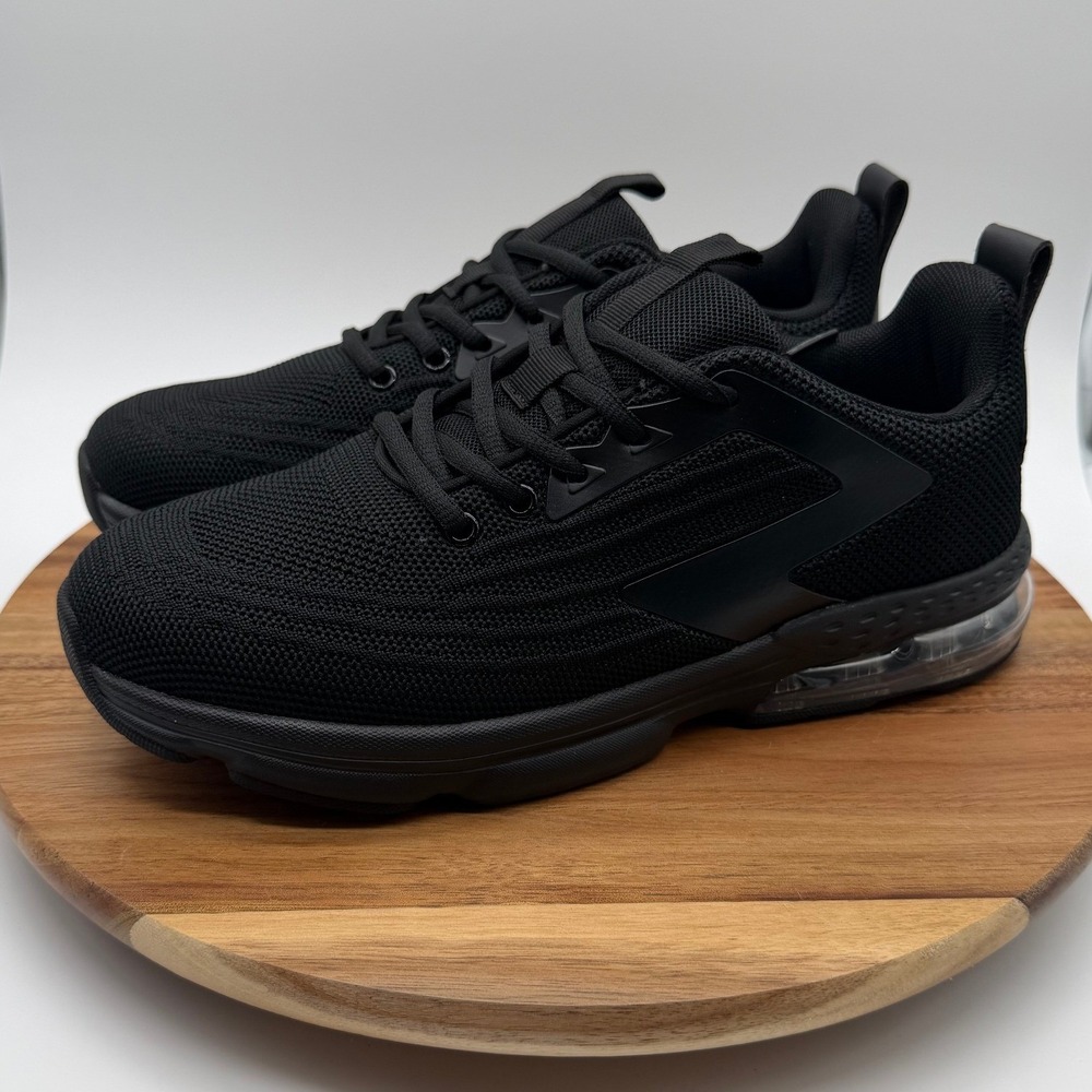 JERKO QX01M Men's 8 Running Shoes Triple Black Air Cushion Sneakers